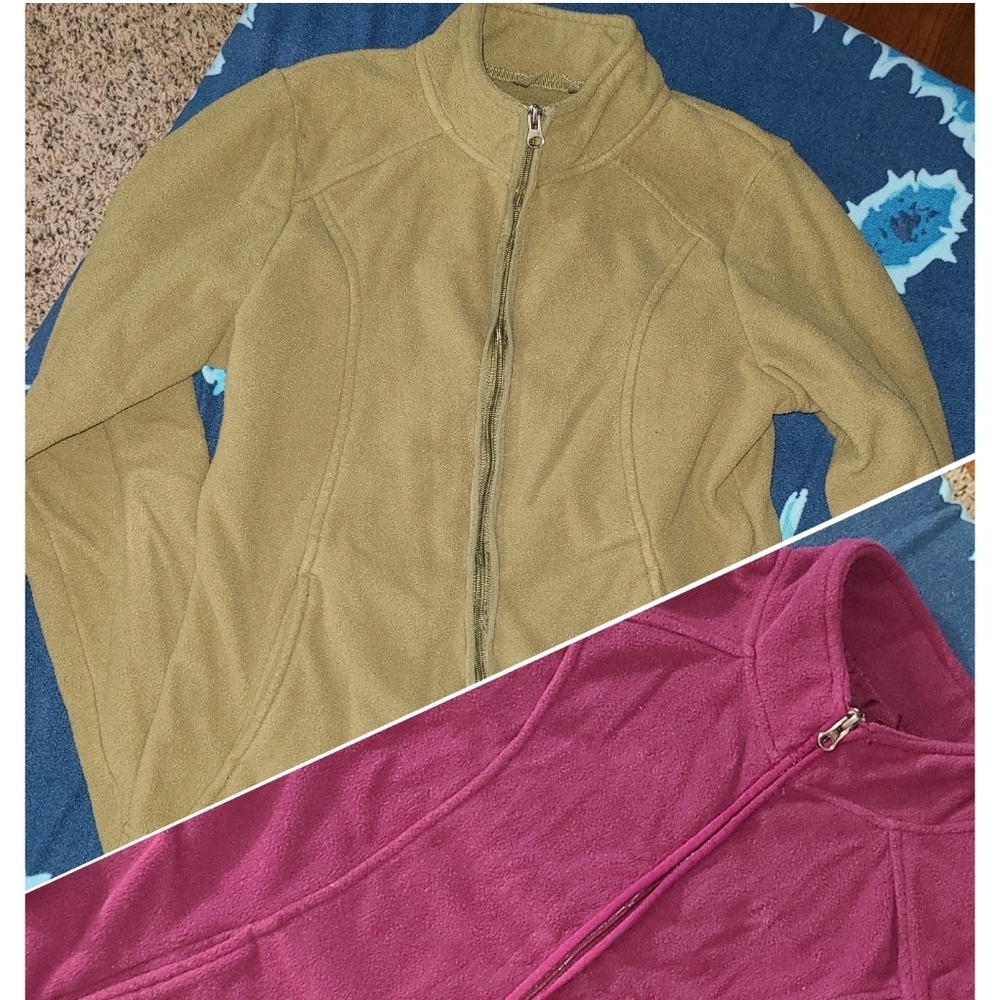 Two Y2K Merona full zip fleece top pockets‎ size M
